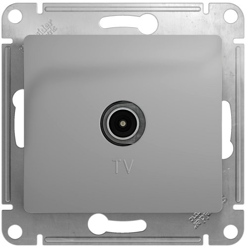 Розетка TV Оконечная без рамки Systeme Electric Glossa 1-м. алюминий картинка